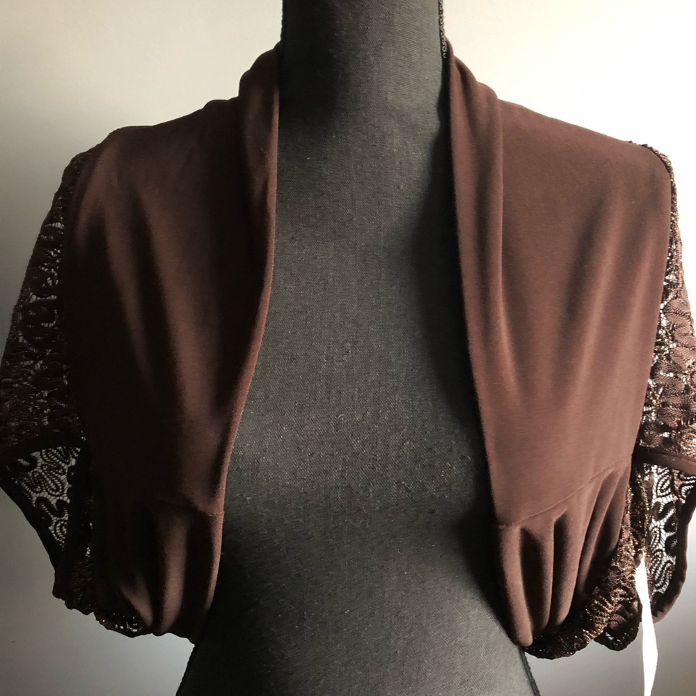 LA BELLE WOMEN’S  BOLERO SHRUG JACKET BROWN